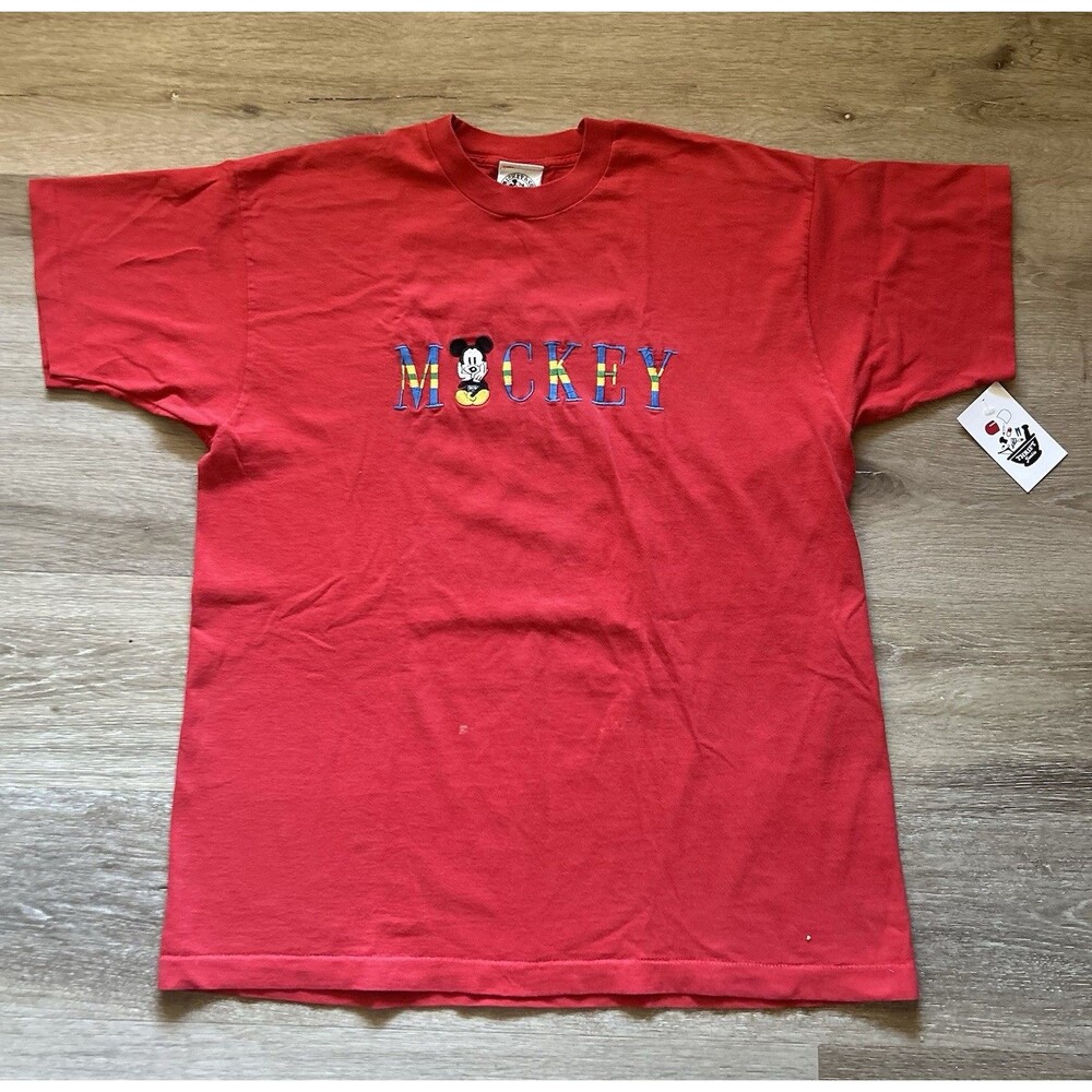 Vintage Mickey & Co Embroidered Mickey Mouse T-shirt One Size USA Single Stitch